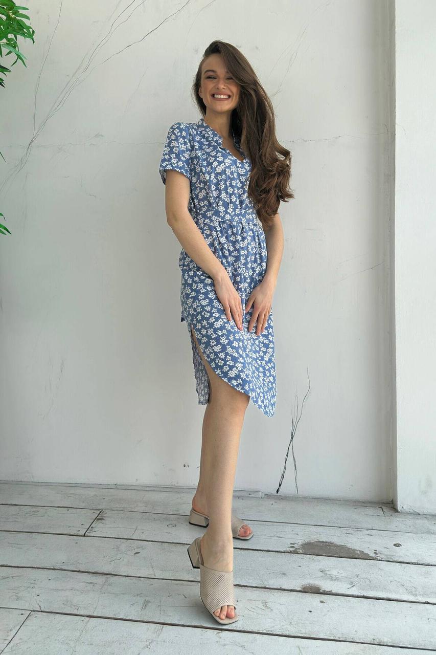 Плаття 3399-c01 L Синій/Принт, фото 1