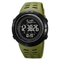 Мужские спортивные часы Skmei 2070 черные прозрачным корпусом Зеленый