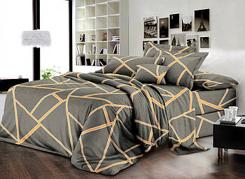 Простирадло 150х220 (Ранфорс) | Полуторне простирадло від виробника "Королева Ночі" | Абстракція на сірому