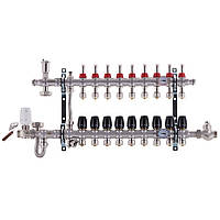 Коллектор для теплого пола в комплекте со смесительной группой и байпасом без насоса Koer S1011-09
