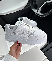 Женские кроссовки Adidas Forum All White / Адидас Форум белые