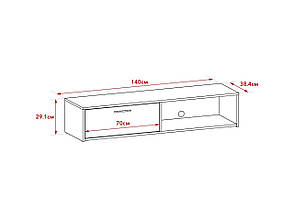 Тумба під телевізор Simple SM140 Accord, колір дуб вотан/білий, фото 3