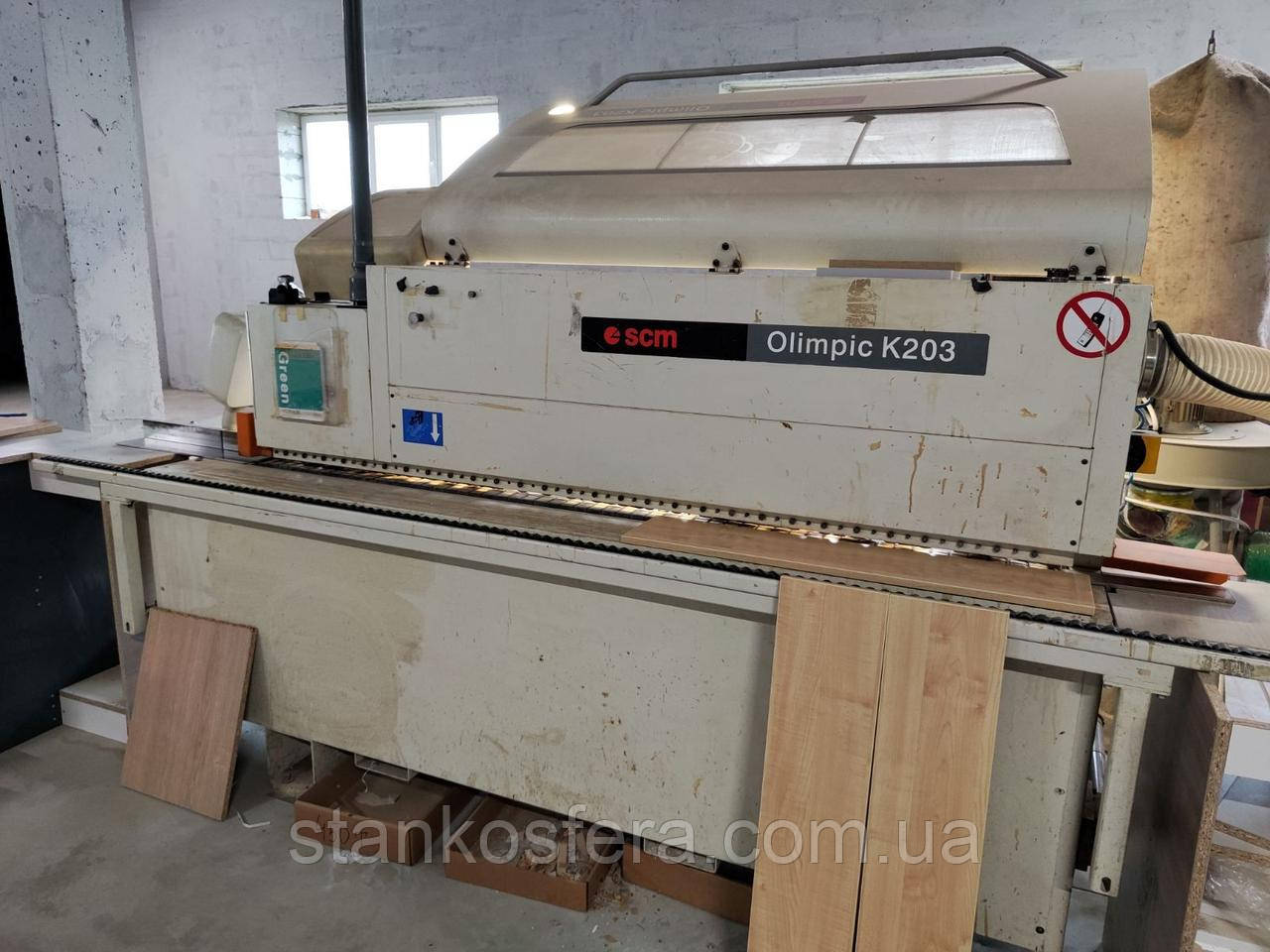 SCM Olimpic K203 бу кромкоклеющий верстат: торцювання, фрезерування, цикли, полірування