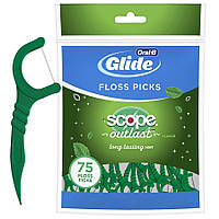 Зубная нить одноразовая палочка 75шт Oral-B Glide Floss Picks Scope Outlast 75pc (США)