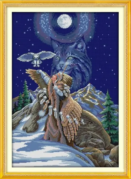Набір для вишивання за нанесеною на канву схемою "The sacred connection ". AIDA 14CT printed , 44*61 см, фото 1