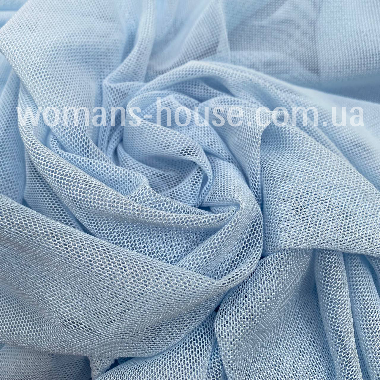 Сітка стрейч однотонна м'яка 150 см 38 grm Блакитний, фото 1