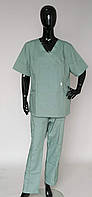 Женский медицинский костюм без застежки оливкового цвета (с 42 по 60 р)