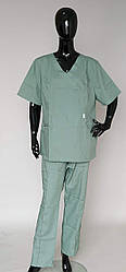 Жіночий медичний костюм без застібки оливкового кольору (з 42 по 60 р)
