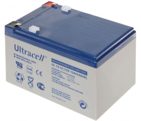 Акумуляторна батарея Ultracell UL12-12 AGM 12V 12 Ah White