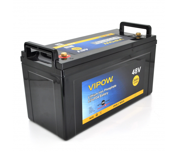 Акумуляторна батарея Vipow LiFePO4 51.2V 30Ah із вбудованою ВМS платою 40A 48V