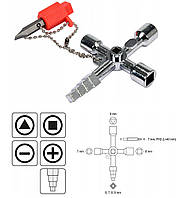 Ключ Для Сервисных Шкафов 4 Профиля Крестообразный (66700)
