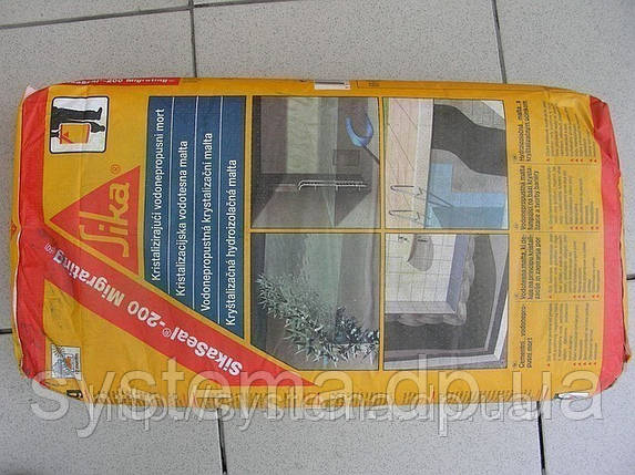 SikaSeal®-200 (60) Migrating - Гідроізоляційна суміш (проникаюча гідроізоляція) на цементній основі, 25 кг, фото 1