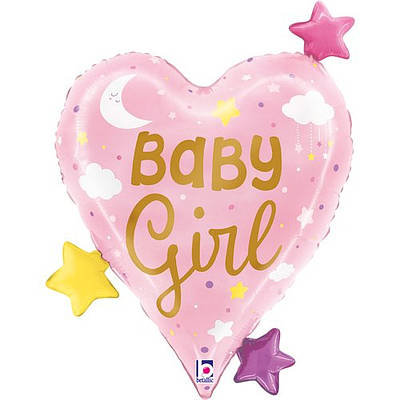 Grabo 25" Серце  Baby Girl . Велика фольгована куля фігура — В УП