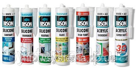 BISON SILICONE NEUTRAL - нейтральний силіконовий герметик (білий), фото 2