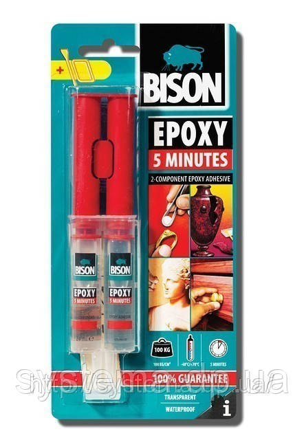 BISON EPOXY 5 MIN - Клей епоксидний швидкосохнучий двокомпонентний 24 ml