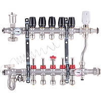 Коллектор для теплого пола в комплекте со смесительной группой и байпасом без насоса 1"х5 Koer S1013-05