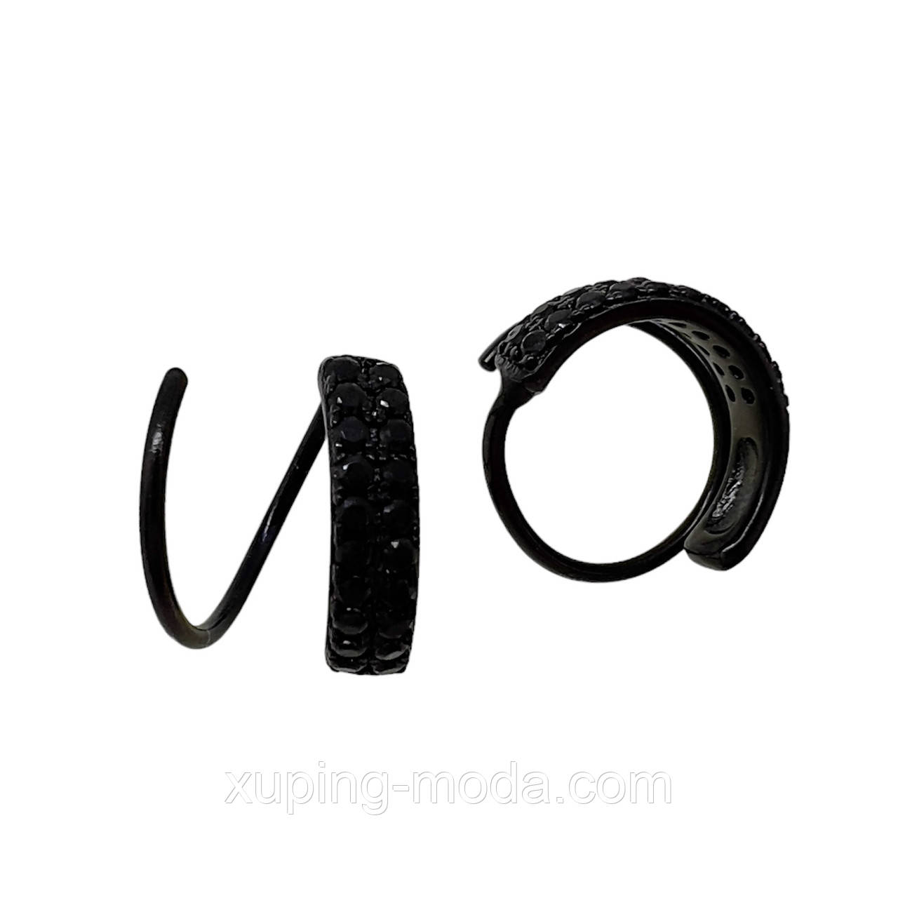 Сережки xuping. 12(діаметр) мм. Чорний