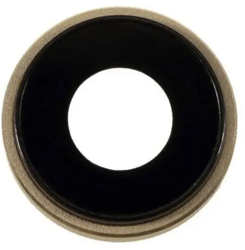 Скло камери для iPhone XR, золотисте + кільце