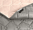 Сіре двоспальне покривало розміром 180х210 стьобане мікрофібра на ліжко, дизайнерське покривало на ліжко, фото 5