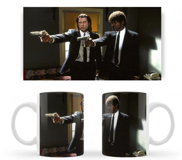 Чашка біла керамічна Кримінальне хтиво (Pulp Fiction) ABC