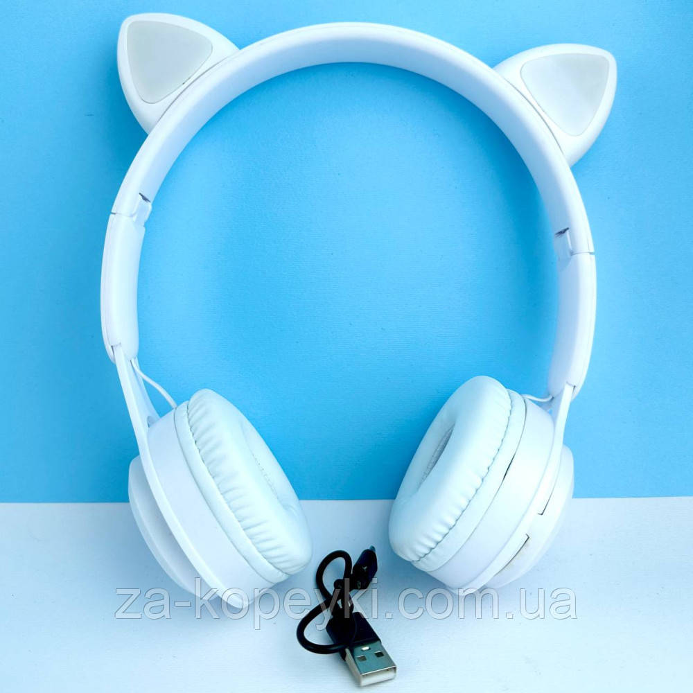 Бездротові дитячі навушники складні з котячими вушками Cat Ear Y08 з підсвічуванням