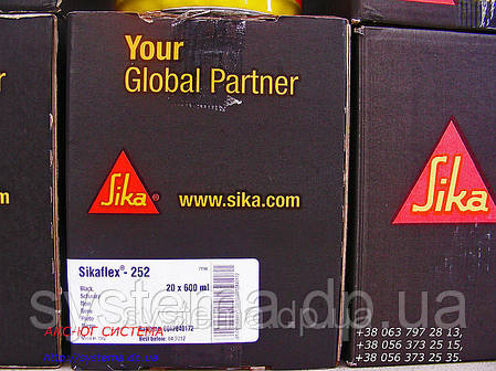 Sikaflex-252 - Высокомодульный, однокомпонентний, поліуретановий паркетний клей, чорний, 600 мл, фото 3