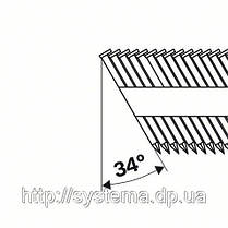 Цвяхи з D-образної головкою в обоймі під кутом 34°, покриті смолою, рифл., фото 2