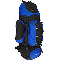 Рюкзак туристический каркасный синий 70+10 литров+ дождевик