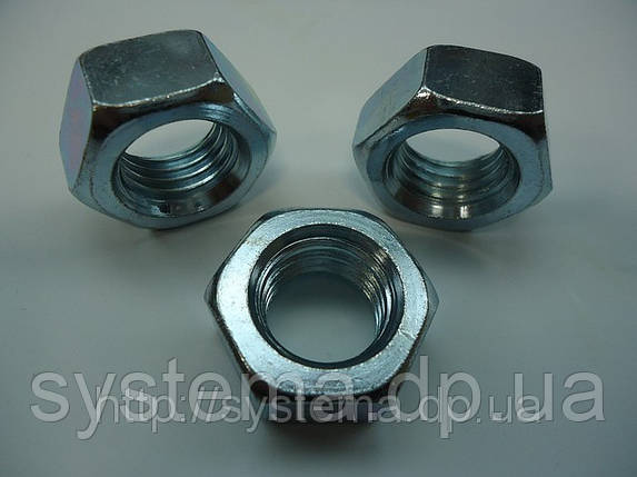 Гайка шестигранна, оцинкована М14, клас міцності 4.8, фото 1