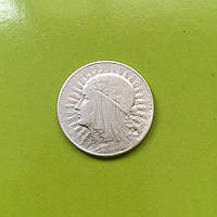 Монета 5 польских злотых 1933 год Серебро 750 пробы