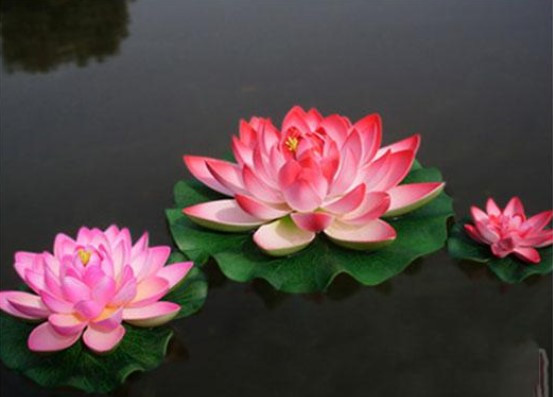 Лилии кувшинки для пруда розовые 18см искусственные лотосы плавающие - фото 3 - id-p1866722481