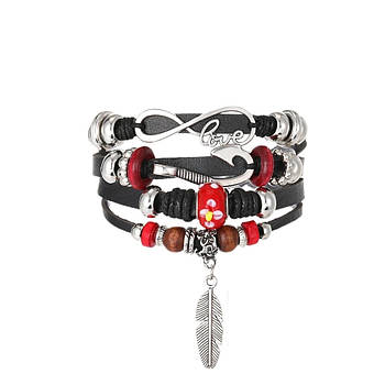 Браслет багатошаровий з підвіскою "Кохання" Type B1