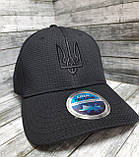 Чорна літня кепка з тризубом. Преміальна якість. Дихаючий, швидкосохнучий матеріал COOL FEELING, фото 5