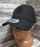 Чорна літня кепка з тризубом. Преміальна якість. Дихаючий, швидкосохнучий матеріал COOL FEELING, фото 7