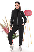 Женский спортивный прогулочный костюм Cavaluzzi со стразами (трикотаж Турция) батал 3XL-6XL черный