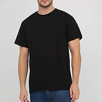 Мужская футболка, повседневная стильная трикотажная, высококачественный хлопок, черная stedman L, Универсальный