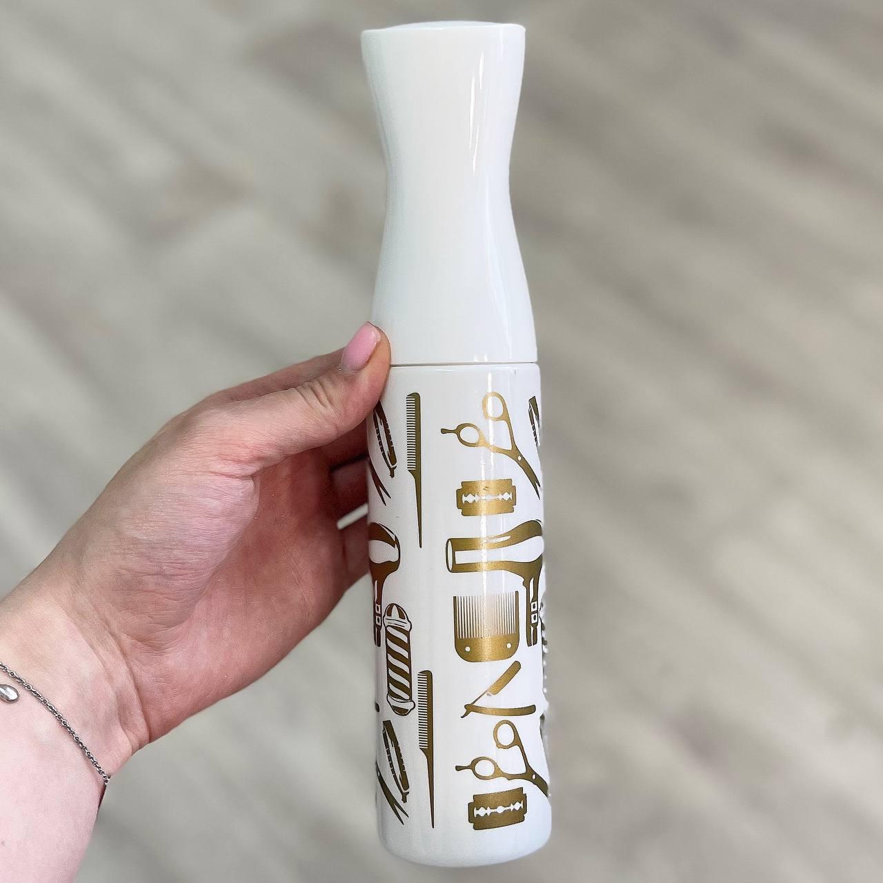 Пульверизатор пластиковий 300 мл (Білий Із золотим малюнком), фото 1