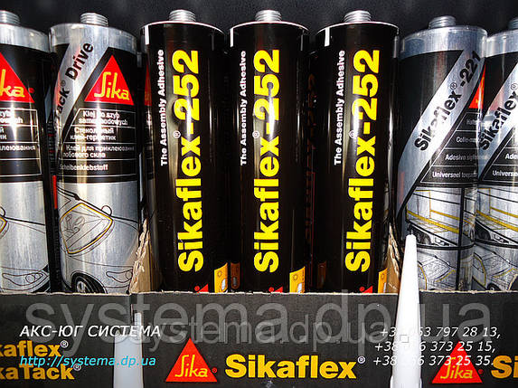 Sikaflex-252 Высокомодульный, однокомпонентний, поліуретановий паркетний клей, білий, 300 мл, фото 2