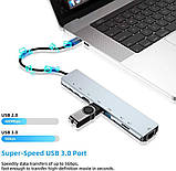 USB концентратор для MacBook Type-C на 8-Port USB TypeC 3.0 Mini Hub SD, TF, RJ 45, фото 4