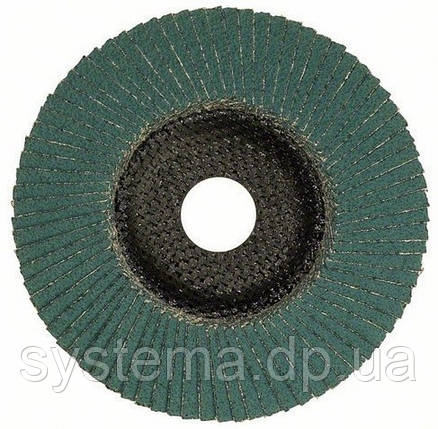Пелюстковий шліфувальний круг по нержавіючій сталі Best for Inox, кутове виконання 125х22,23, P80, фото 2
