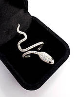 Колечко в серебре в форме змеи Кобра