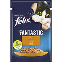 Влажный корм для котов Purina Felix Fantastic З куркою. Шматочки в желе, 85 г (7613039788097)