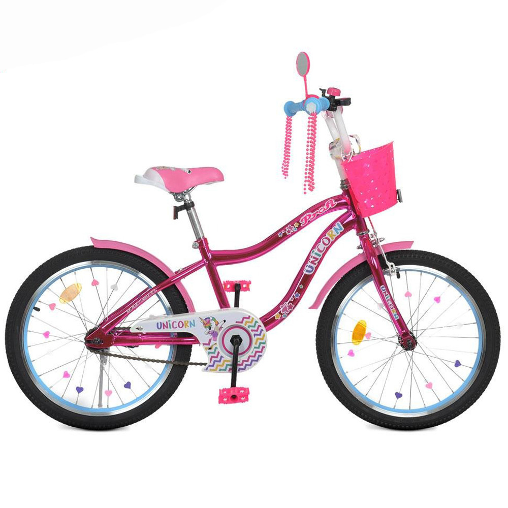 Велосипед дитячий Profi Unicorn Y20242S-1K двоколісний підлітковий 20 дюймів 7-9 років на сталевій рамі
