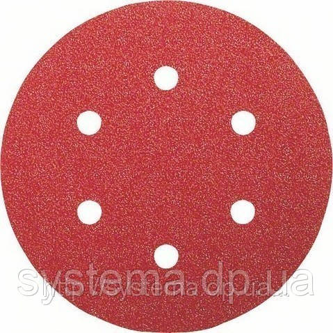 Шліфувальні диски на липучках BOSCH для ексцентрикових шліфмашин, Best for Wood, Ø 150 мм, 6 отв, 180, 50 шт.