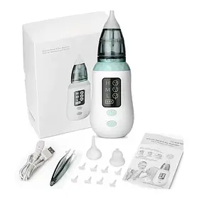 Дитячий компактний електричний аспіратор Vancocon VA-162 з трьома насадками для очищення носа