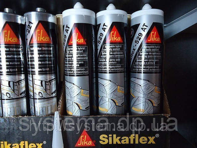 Sikaflex-529 AT - напилюваний герметик для кузовів автомобілів, чорний, 290 мл