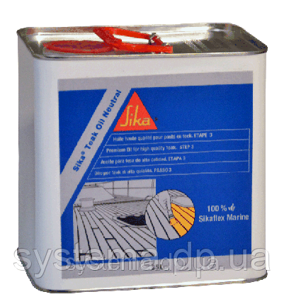 Sika® Teak Oil Neutral - Захисне масло для тикових палубних дощок і іншої деревини, 2,5 л, фото 1