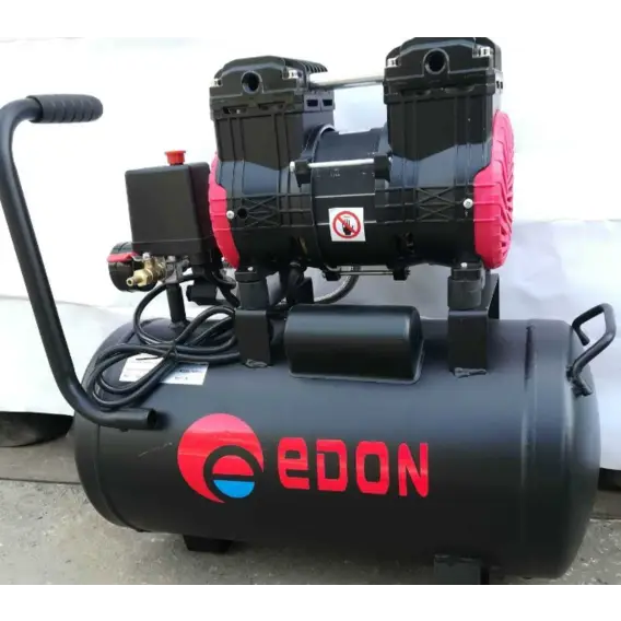 Потужний компресор безмасляний Edon ED-1100-10L: ресивер 10л, 1.1 кВт, 8 бар, вага 25 кг