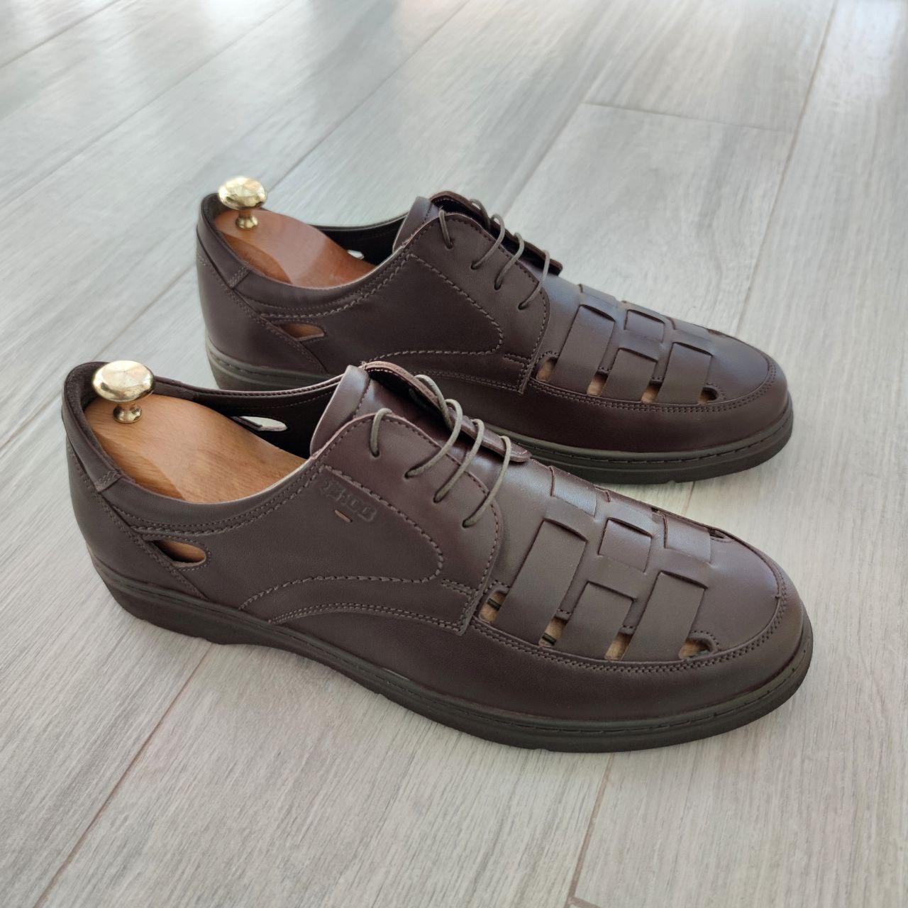 Закриті чоловічі сандалі коричневого кольору 42 45 розмір, фото 1