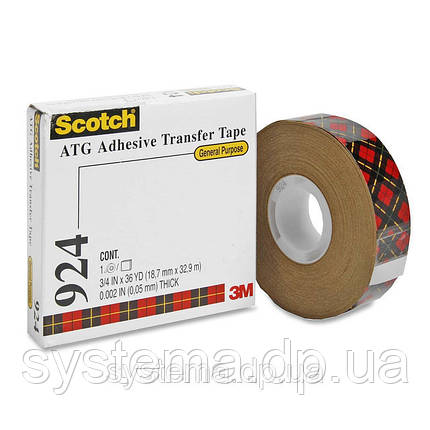 3M™ 924 ATG Клеепереносящая стрічка 6,0х0,05 мм, рулон 33м, фото 1